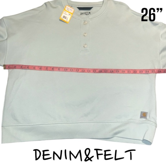 CARHARTT WOMEN'S TENCEL FIBER SERIES LOOSE FIT FRENCH TERRY HENLEY SWEATSHIRT - Picture 8 of 9